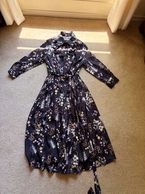 Black Floral Long Sleeve Maxi Dress